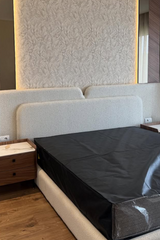 Textured Fabric Upholstered Bed Frame
