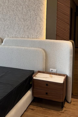 Textured Fabric Upholstered Bed Frame