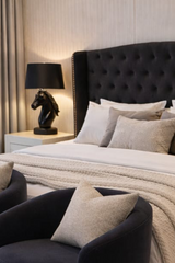 Black Upholstered Bed