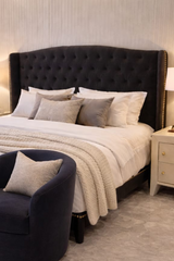 Black Upholstered Bed