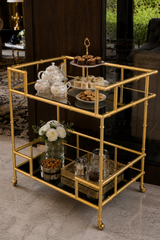 Gold Finish serving cart