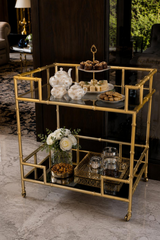 Gold Finish serving cart