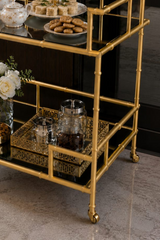 Gold Finish serving cart