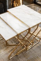 Luxury Gold Mild Steel Nesting Table Set