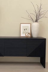 Black Linen Console Table